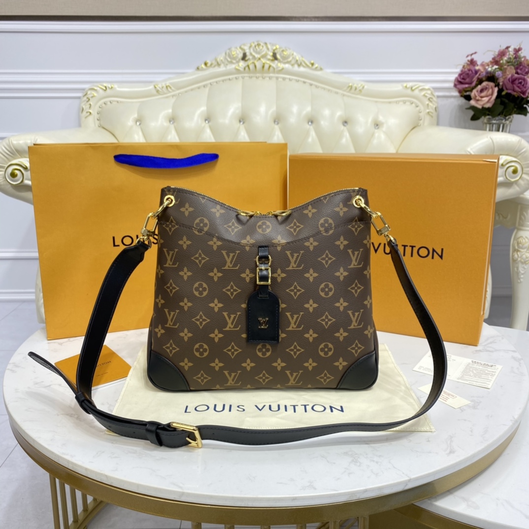 Louis Vuitton ODEON MM Handbag Monogram M45352 Black